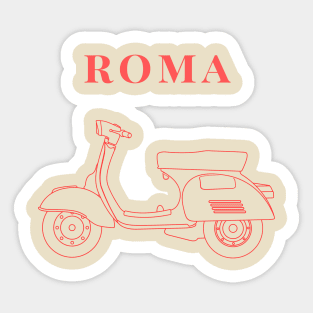 Roma Vespa Italian Design Sticker